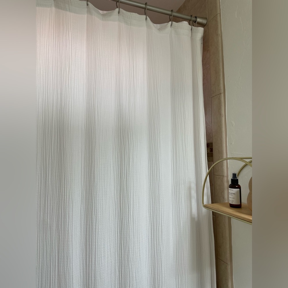 Parachute cloud cotton shower curtain in white